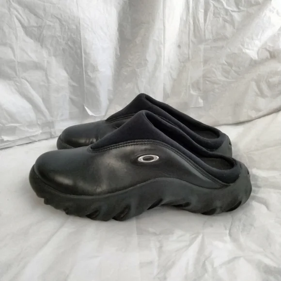 Vtg Oakley Bobbie Black Clogs Leather Womens 8.5 Rare - Picture 9 of 16